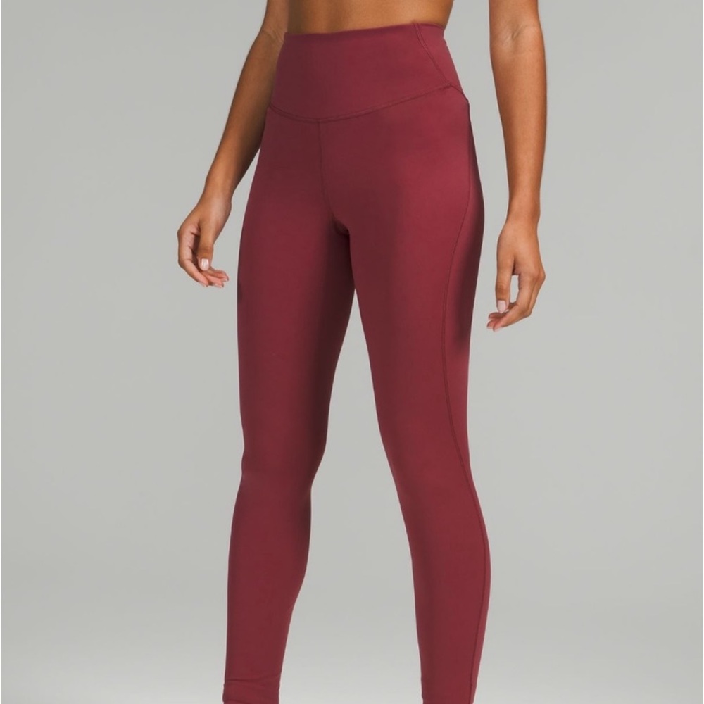 LULULEMON BASE PACE BRICK RED LEGGINGS SIZE 2